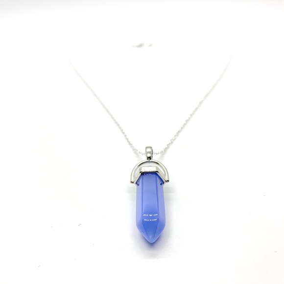 Blue Violet Hexagonal Pendant Necklace - Picture 2 of 3